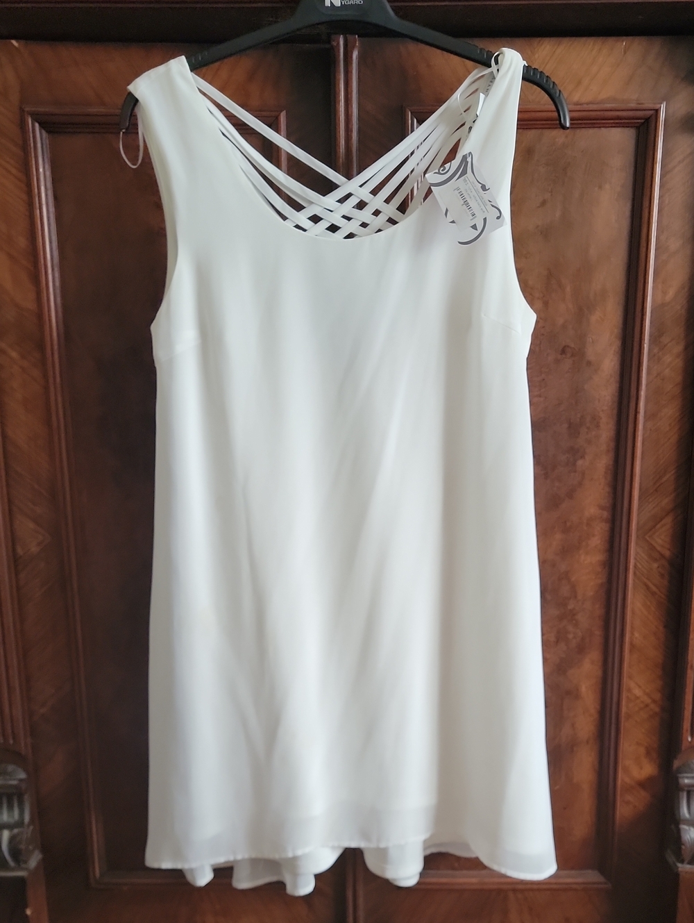 HYFVE White Lattice Back Shift Dress